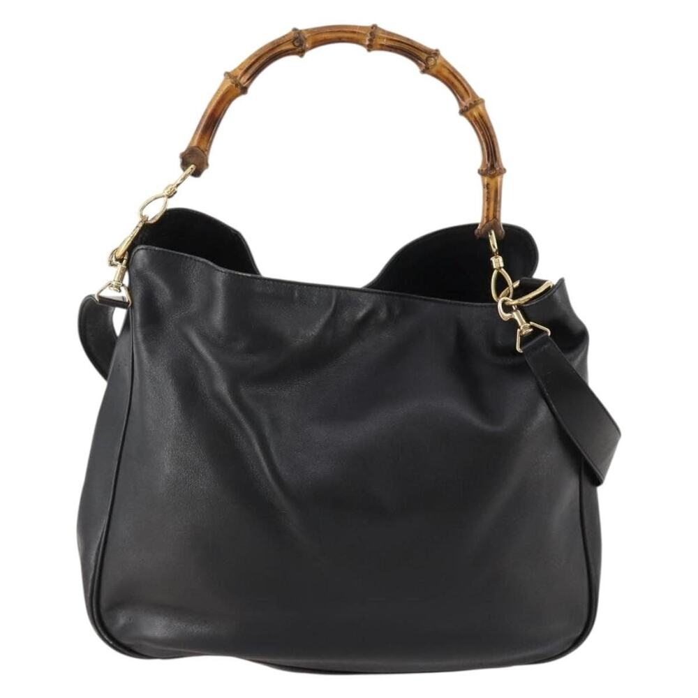 Gucci Bamboo Leather Handbag Black